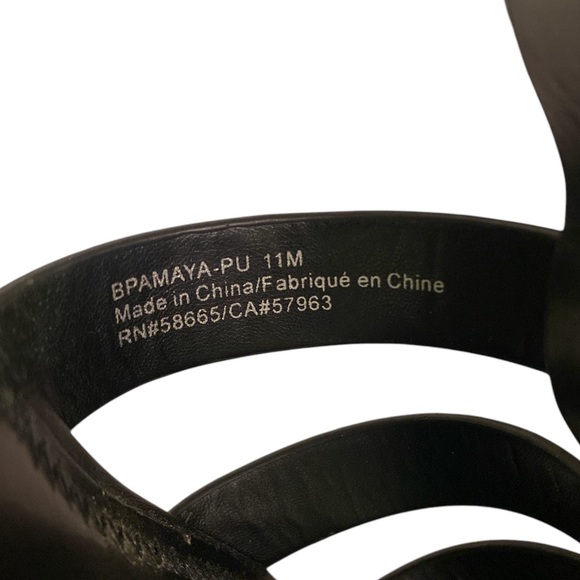 BP Amaya Black faux leather Strappy Platform Sandals size 11M - Picture 3 of 5